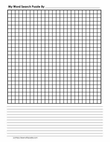 25 x 25 Blank Word Search